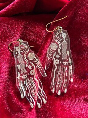 While Odin Sleeps Hand Earrings